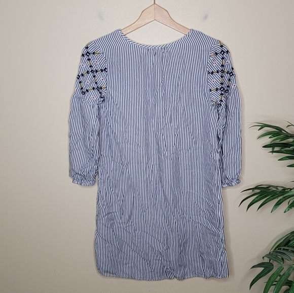 Old Navy | Navy & White Striped Floral Embroidered Shift Dress Size XS - Picture 6 of 6